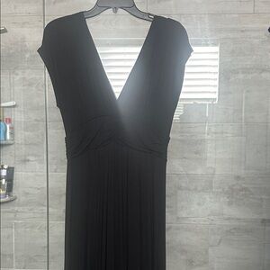 IMAN Black V-Neck Maxi Dress
